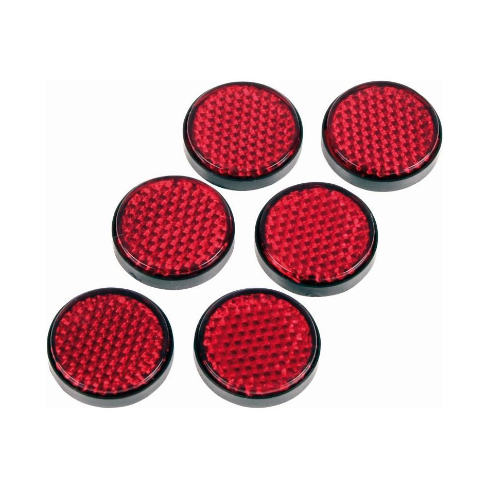 Gear Gremlin Red Round Reflector Adhesive - 6 Pieces