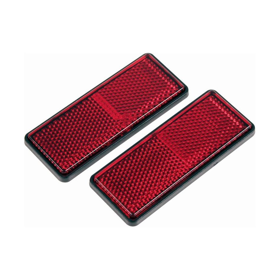 Gear Gremlin Red Rectangular Reflector Adhesive - 2 Pieces