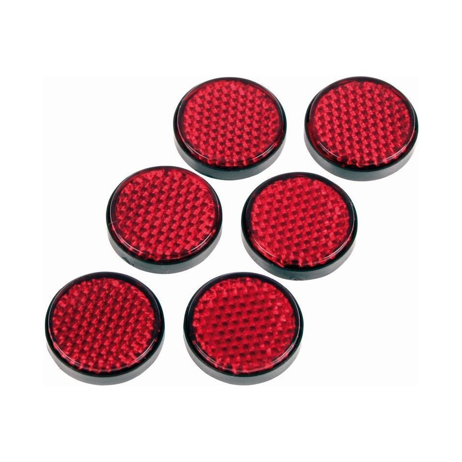 Gear Gremlin Red Round Reflector Adhesive - 50 Pieces