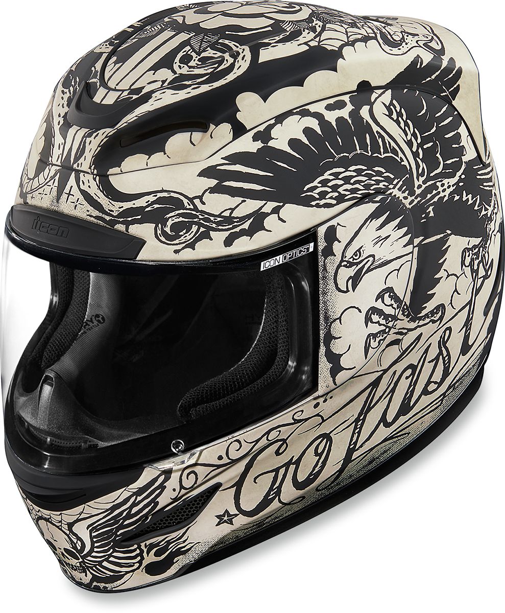 Icon Airmada Helmet Scrawl Matt Bone