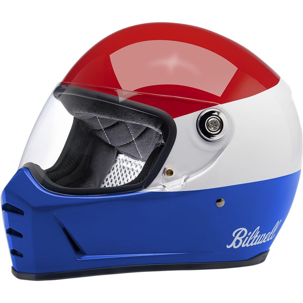 Biltwell Lane Splitter Full Face Helmet Gloss Podium Red / White / Blue