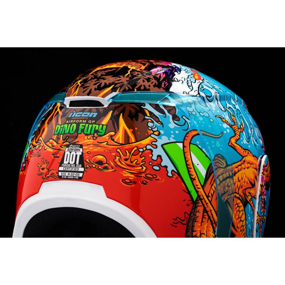 Icon Airform Dino Fury Full Face Helmet Blue