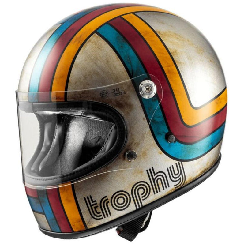 Premier Trophy Platinum Edition Full Face Helmet Gloss Grey / Blue / Red / Yellow - FREE UK Shipping, FREE 365 Day Returns | Moto Central