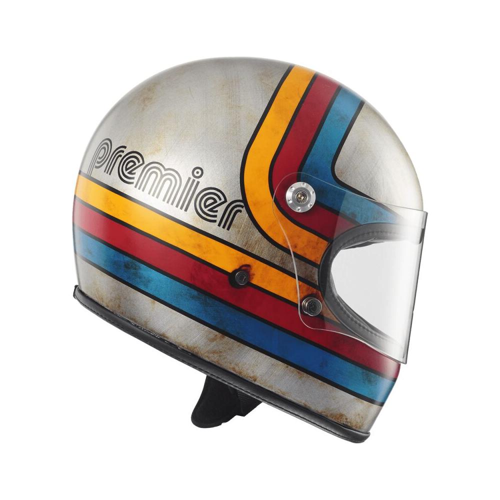 Premier Trophy Platinum Edition Full Face Helmet Gloss Grey / Blue / Red / Yellow  - FREE UK Delivery - Moto Central