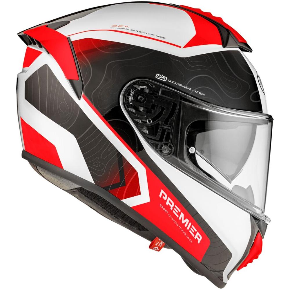 Premier Evoluzione DK 2BM Full Face Helmet Gloss Black / Red / White  - FREE UK Delivery - Moto Central