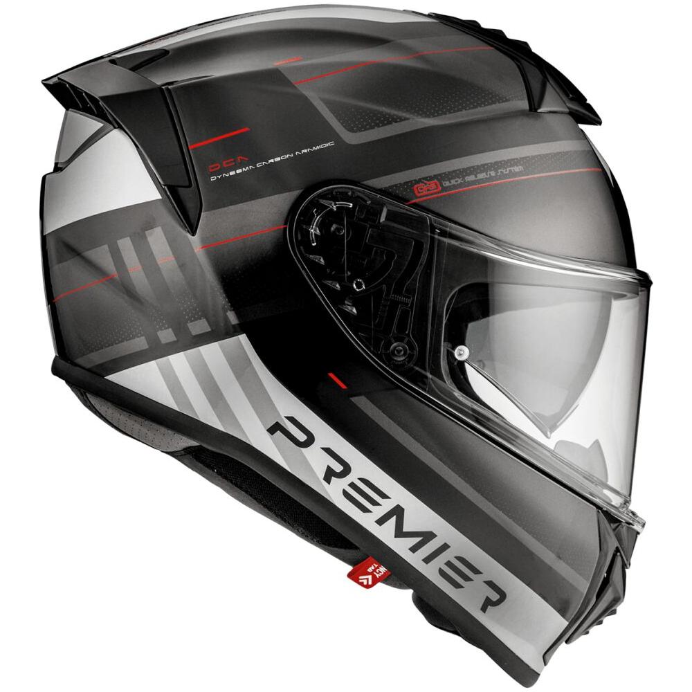 Premier Evoluzione SP 92 Full Face Helmet Matt Black / Grey / White  - FREE UK Delivery - Moto Central