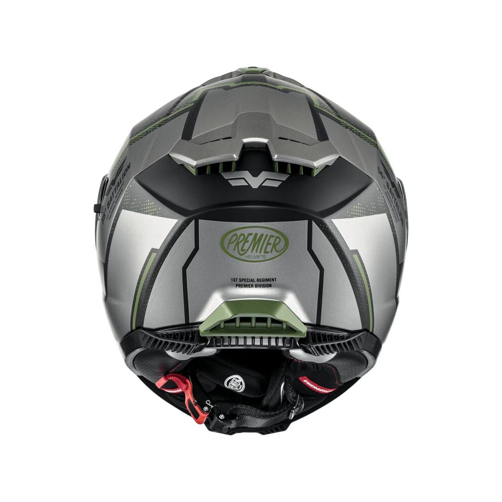 Premier Typhoon BA Mily Full Face Helmet Matt Grey / Black / Dark Green  - FREE UK Delivery - Moto Central