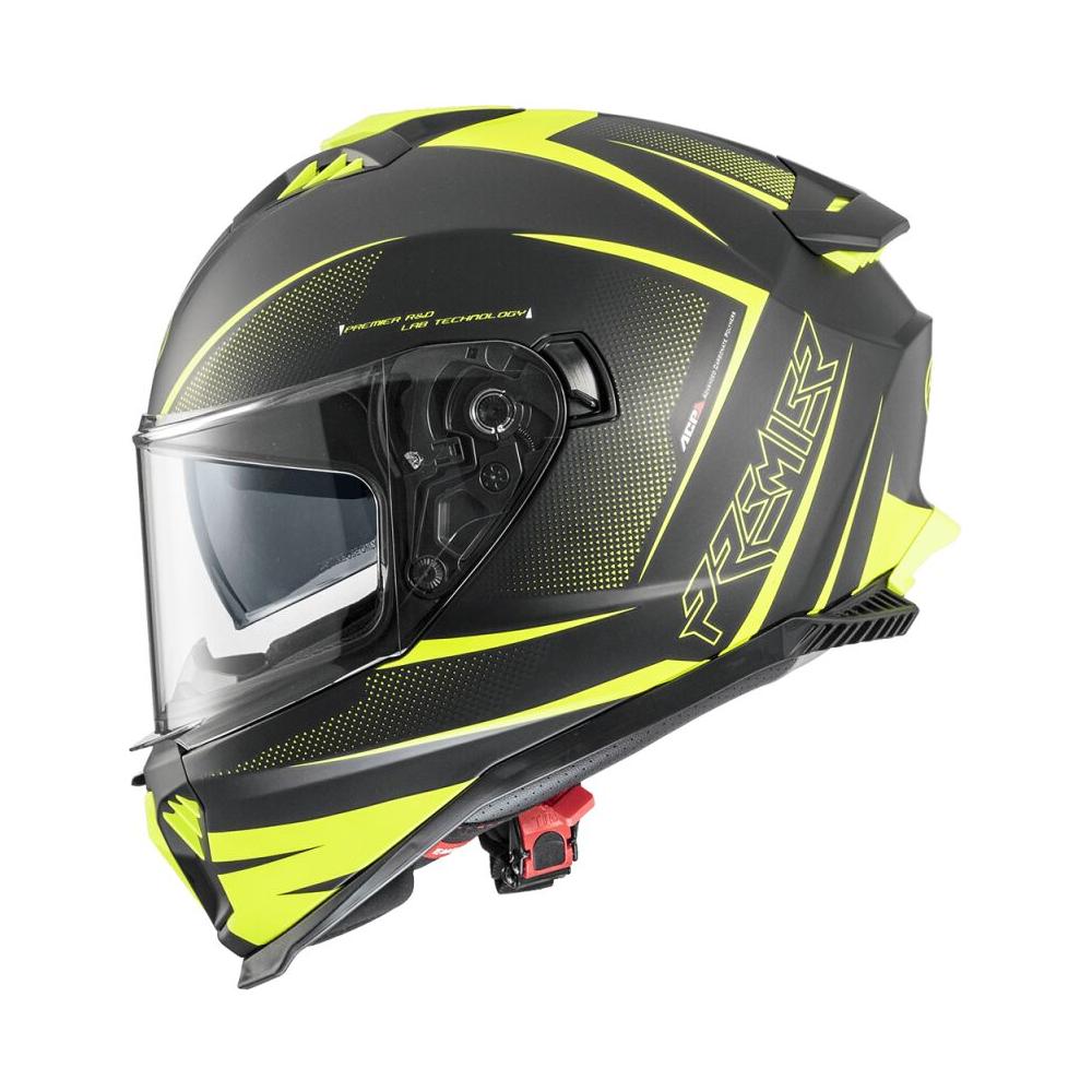 Premier Typhoon FR Y9 Full Face Helmet Matt Black / Yellow  - FREE UK Delivery - Moto Central