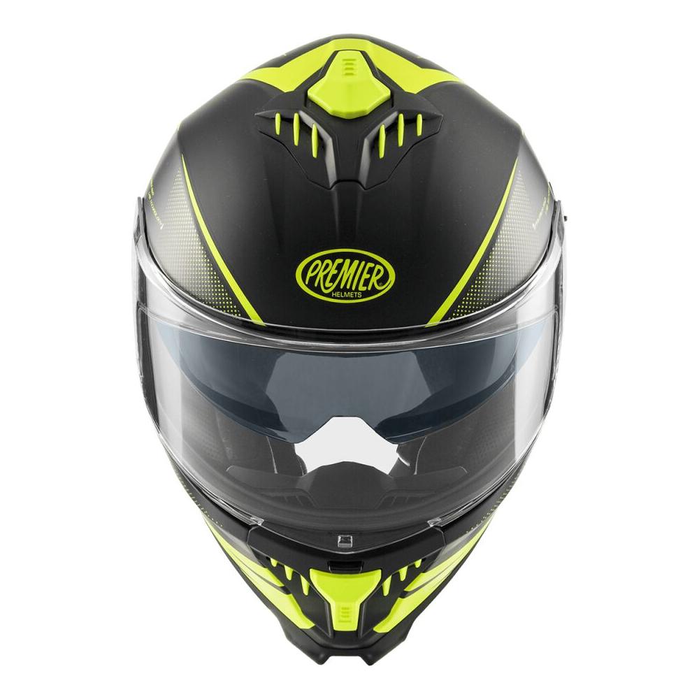 Premier Typhoon FR Y9 Full Face Helmet Matt Black / Yellow  - FREE UK Delivery - Moto Central