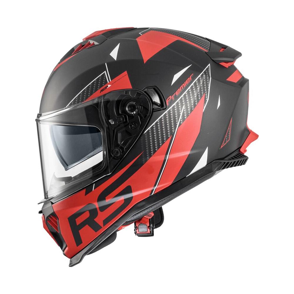 Premier Typhoon RS 92 Full Face Helmet Matt Black / Red  - FREE UK Delivery - Moto Central