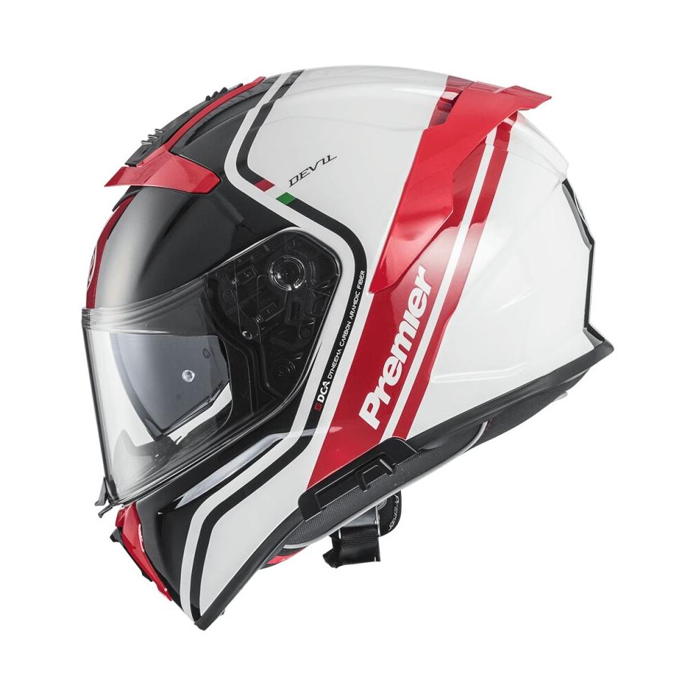 Premier Devil PH 2 Full Face Helmet Grey / Red / White  - FREE UK Delivery - Moto Central