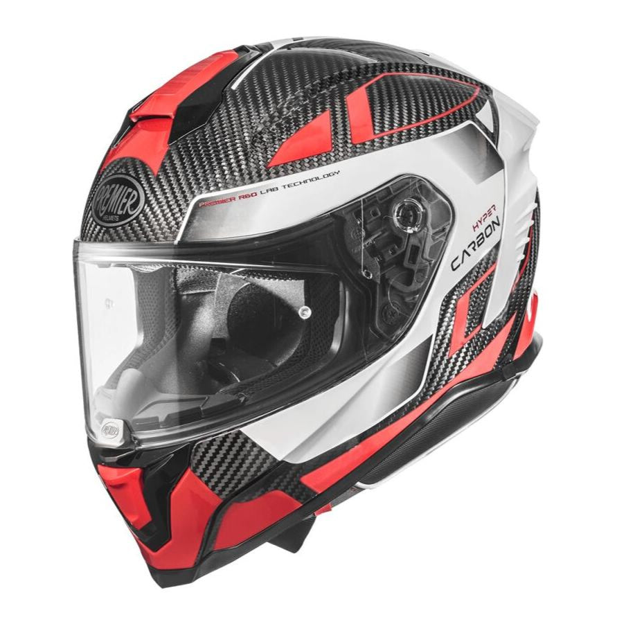 Premier Hyper Carbon TK 92 Full Face Helmet Red / White / Grey - FREE UK Shipping, FREE 365 Day Returns | Moto Central