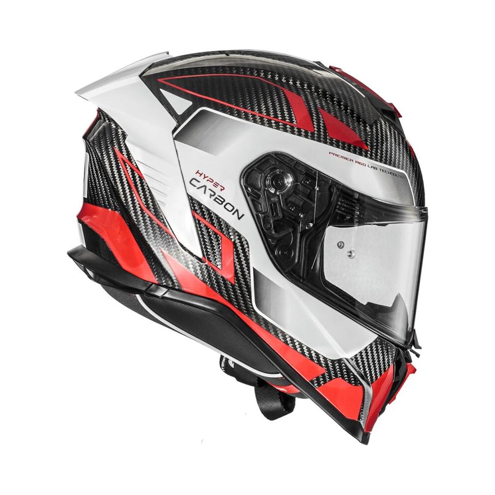 Premier Hyper Carbon TK 92 Full Face Helmet Red / White / Grey  - FREE UK Delivery - Moto Central