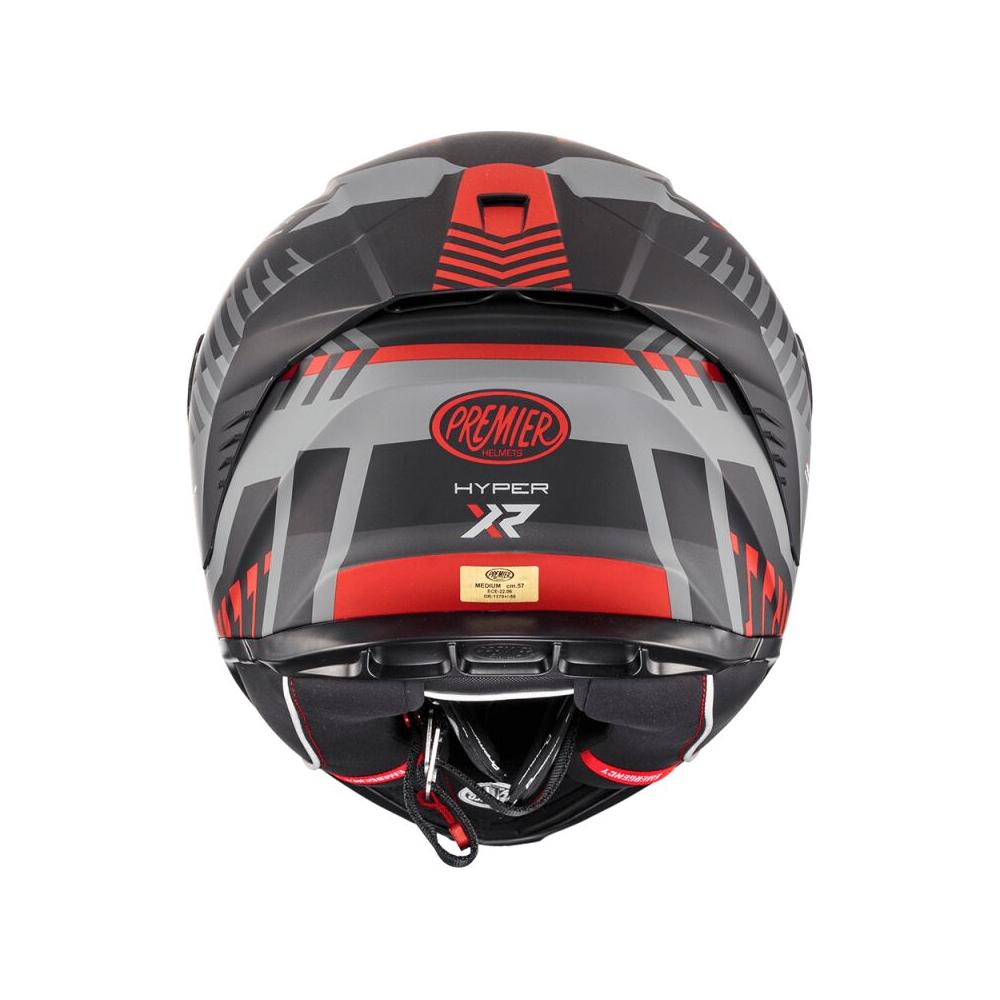 Premier Hyper XR 92 Full Face Helmet Matt Black / Grey / Red  - FREE UK Delivery - Moto Central