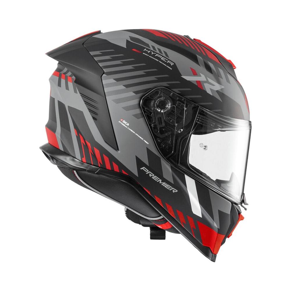 Premier Hyper XR 92 Full Face Helmet Matt Black / Grey / Red  - FREE UK Delivery - Moto Central