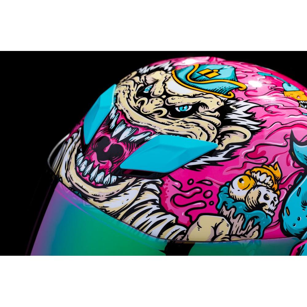 Icon Airflite Snack Attack MIPS Full Face Helmet Pink / Cyan  - FREE UK Delivery - Moto Central