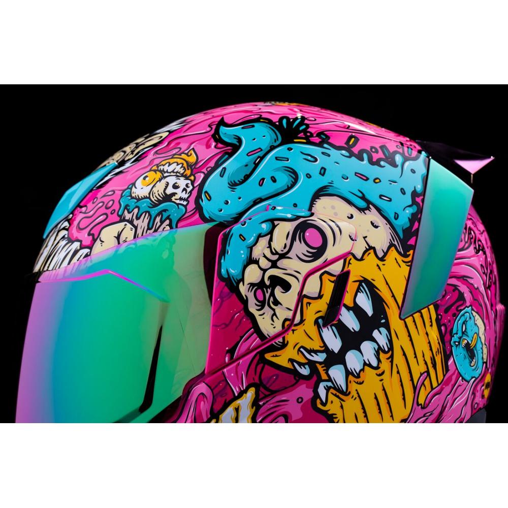 Icon Airflite Snack Attack MIPS Full Face Helmet Pink / Cyan  - FREE UK Delivery - Moto Central