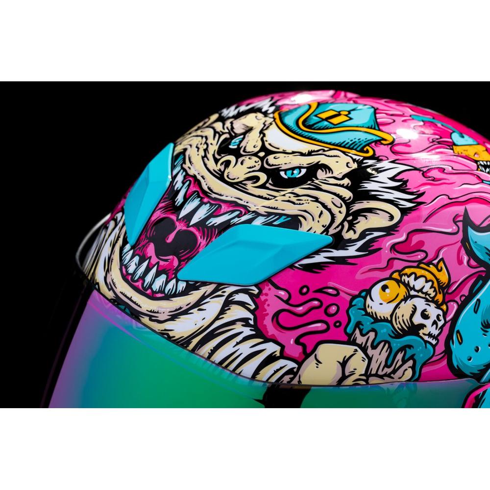 Icon Airflite Snack Attack MIPS Full Face Helmet Pink / Cyan  - FREE UK Delivery - Moto Central