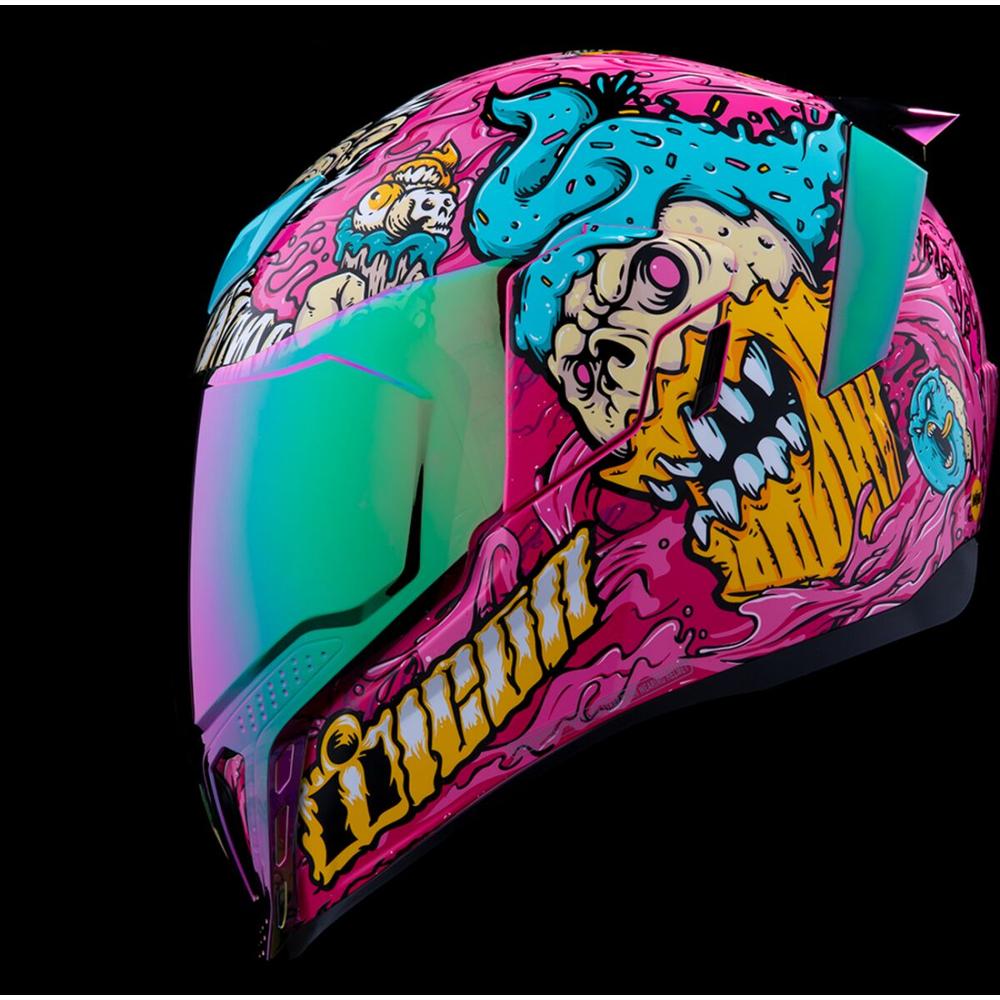 Icon Airflite Snack Attack MIPS Full Face Helmet Pink / Cyan  - FREE UK Delivery - Moto Central