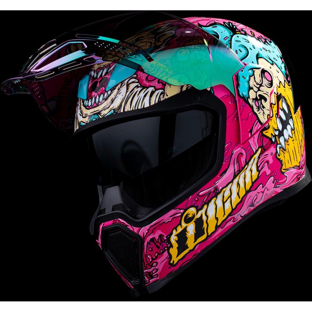 Icon Airflite Snack Attack MIPS Full Face Helmet Pink / Cyan  - FREE UK Delivery - Moto Central