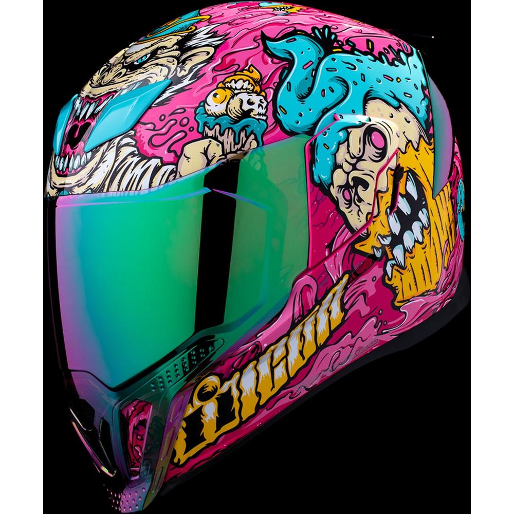 Icon Airflite Snack Attack MIPS Full Face Helmet Pink / Cyan  - FREE UK Delivery - Moto Central