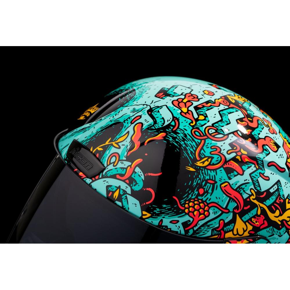 Icon Airform Munchies MIPS Full Face Helmet Blue - FREE UK Shipping, FREE 365 Day Returns | Moto Central