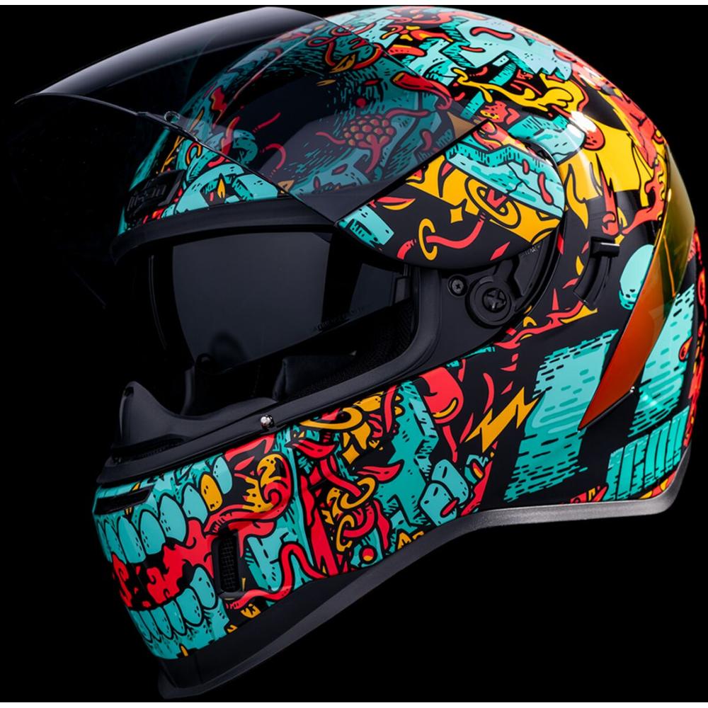 Icon Airform Munchies MIPS Full Face Helmet Blue - FREE UK Shipping, FREE 365 Day Returns | Moto Central