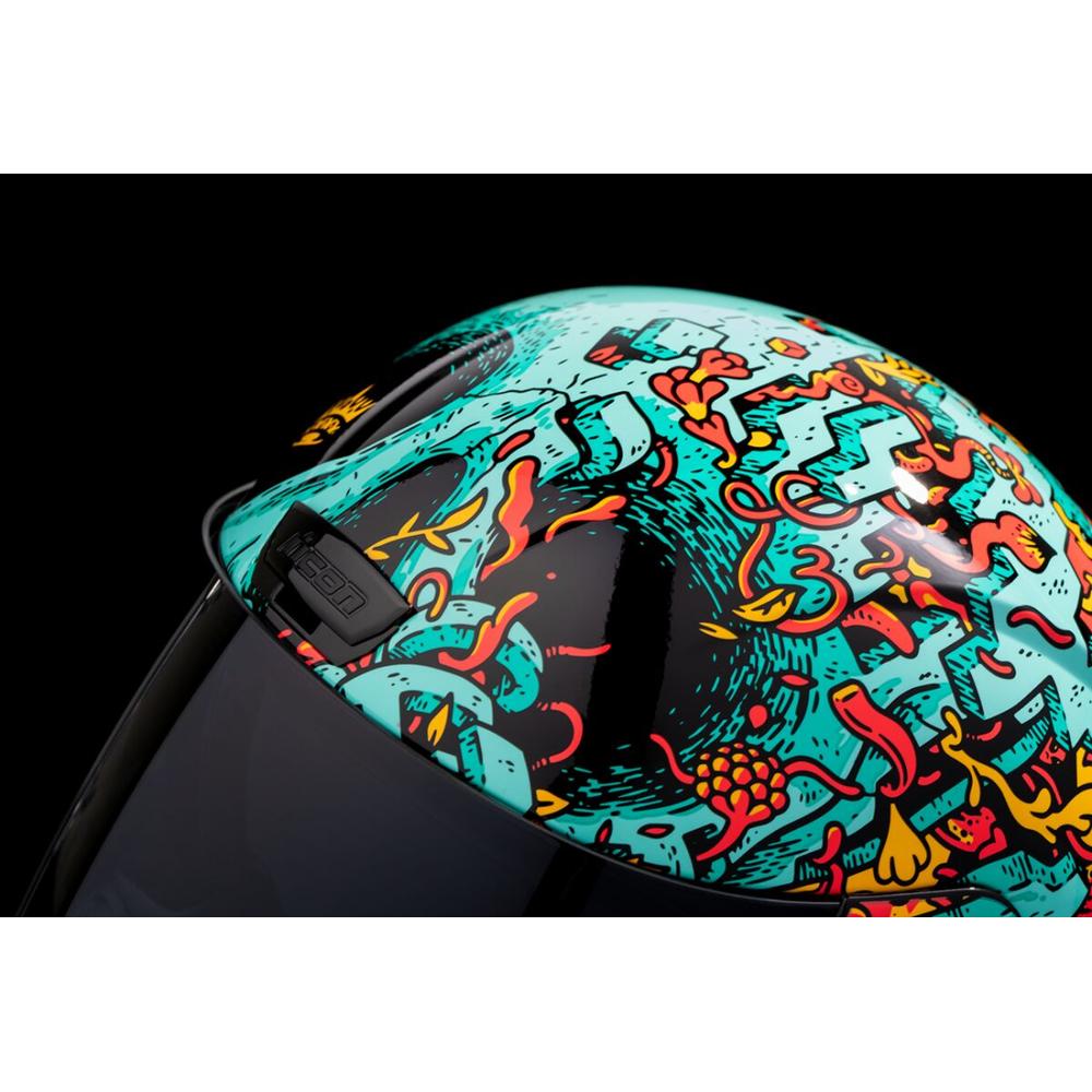 Icon Airform Munchies MIPS Full Face Helmet Blue - FREE UK Shipping, FREE 365 Day Returns | Moto Central