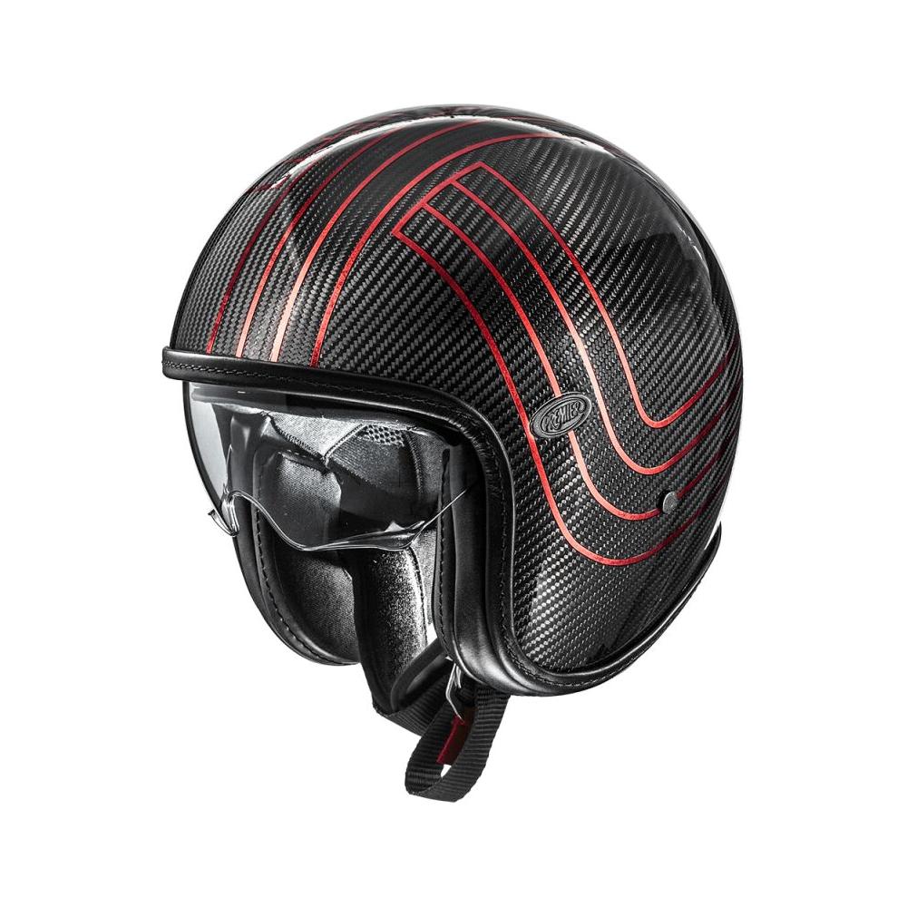 Premier Vintage Platinum Edition Carbon Open Face Helmet Black / Red