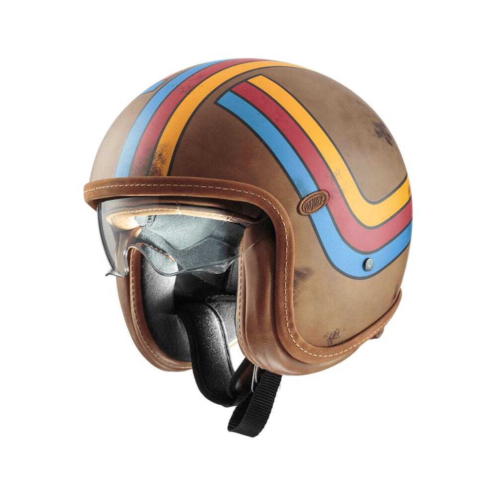 Premier Vintage Platinum Edition Open Face Helmet Blue / Brown / Red / Yellow