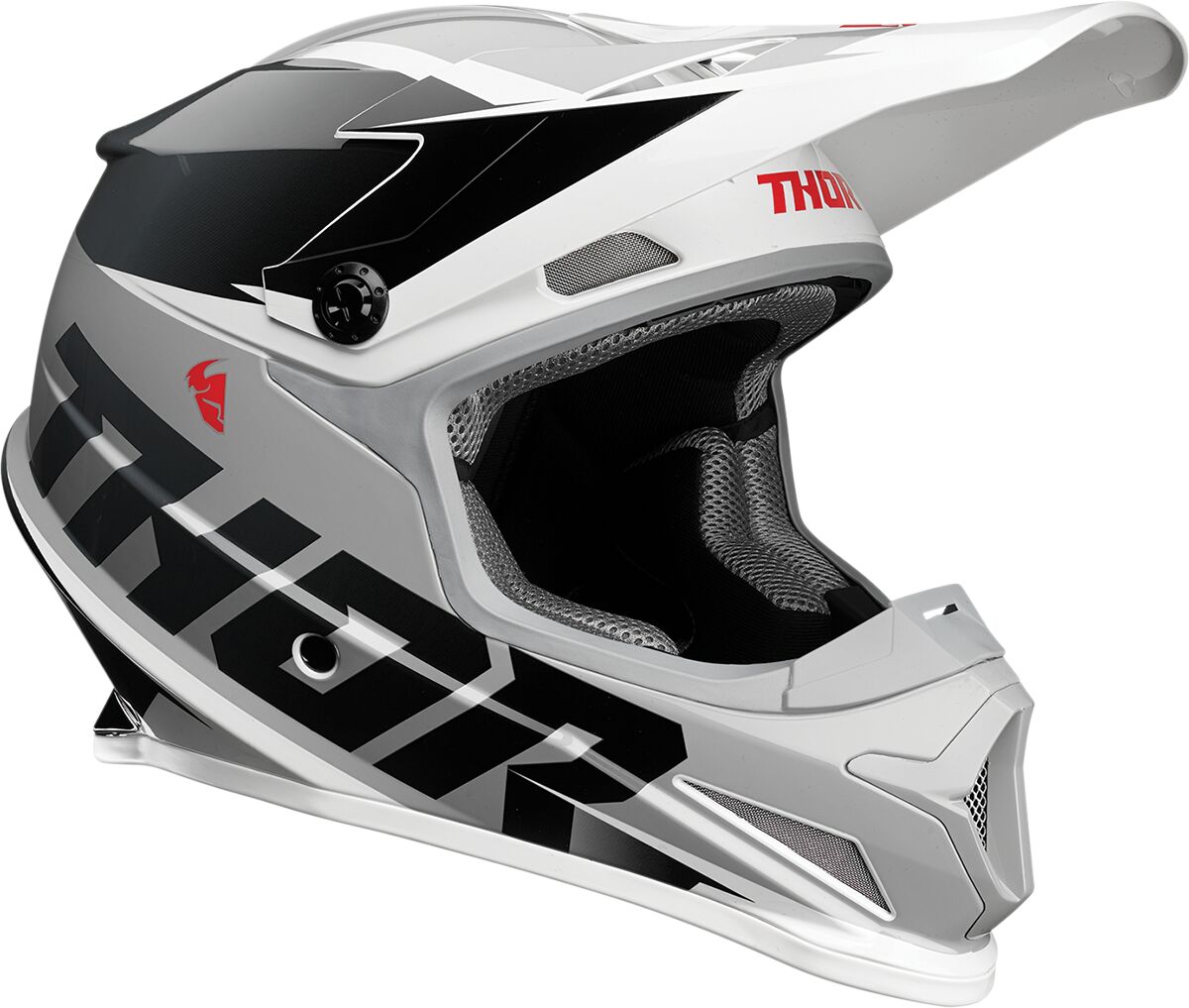 Thor Sector Fader Helmet Black / White  - FREE UK Shipping, FREE 365 Day Returns | Moto Central