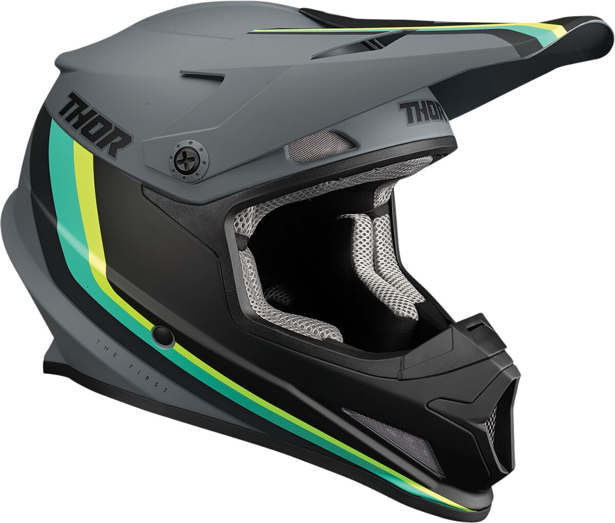 Thor Sector MIPS Helmet Runner Grey / Teal - FREE UK Shipping, FREE 365 Day Returns | Moto Central