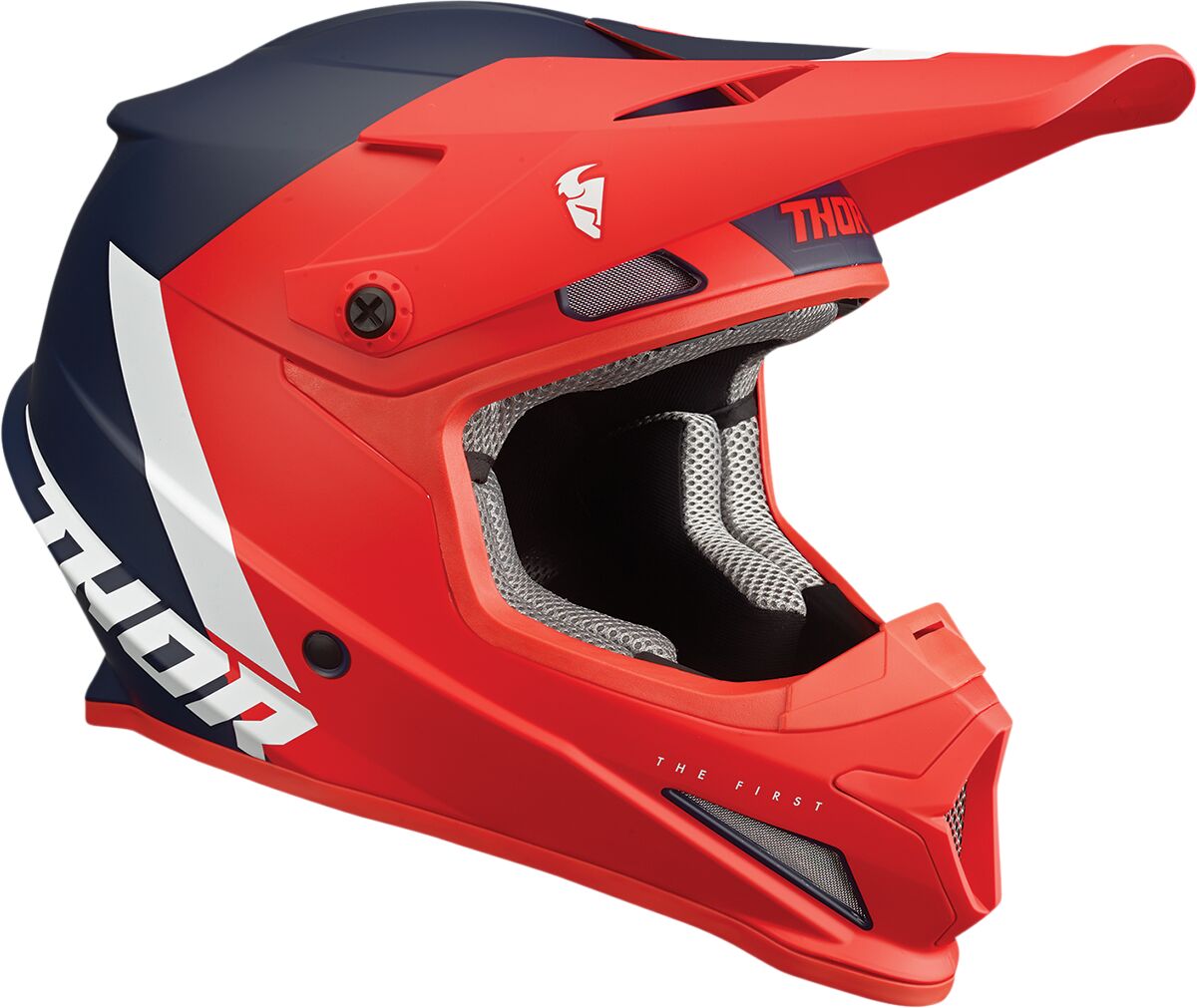 Thor Sector Chev Helmet Red / Navy  - FREE UK Shipping, FREE 365 Day Returns | Moto Central