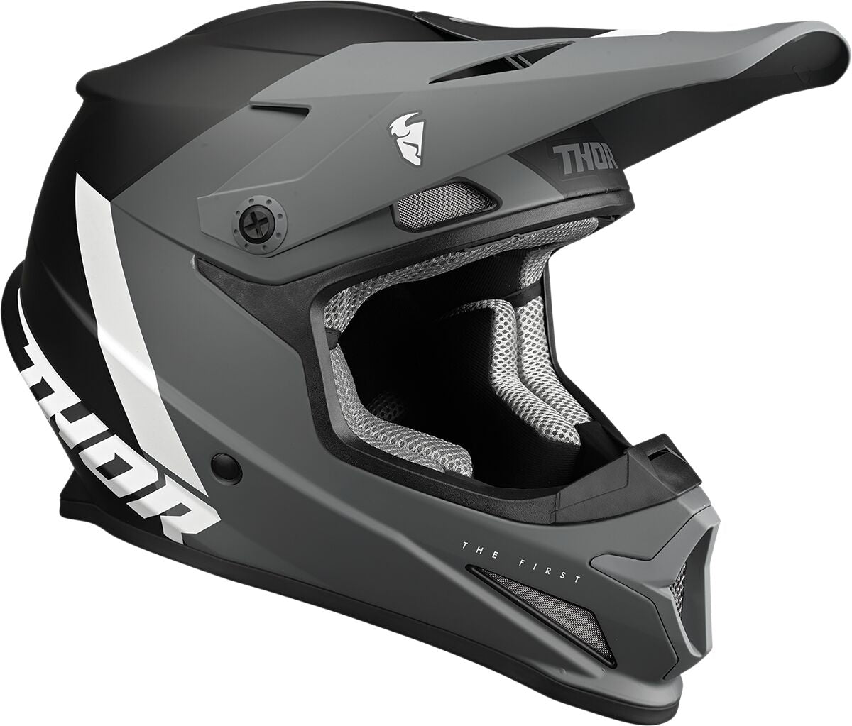 Thor Sector Chev Helmet Grey / Black  - FREE UK Shipping, FREE 365 Day Returns | Moto Central