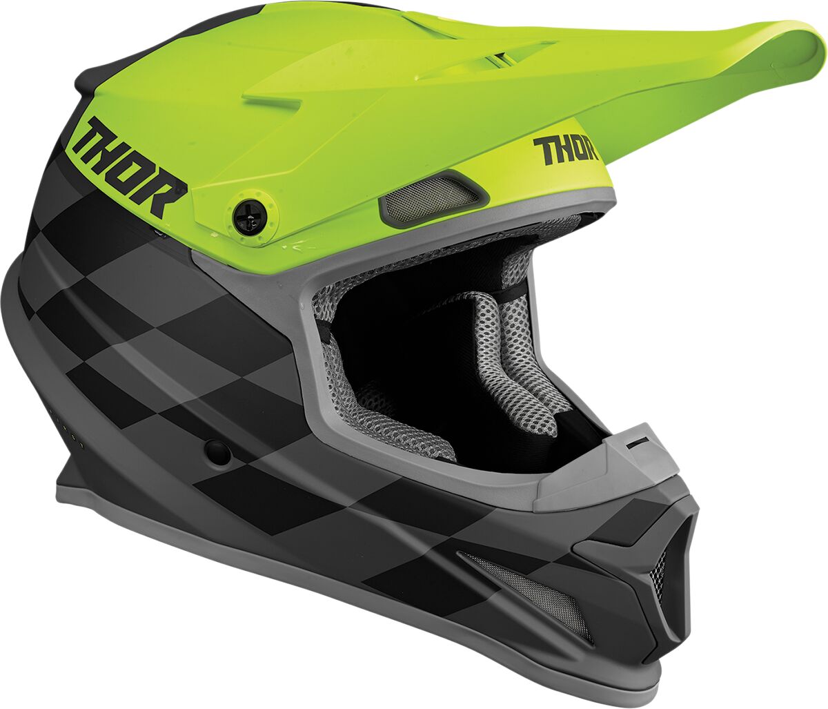 Thor Sector Birdrock Helmet Grey / Fluo Green  - FREE UK Shipping, FREE 365 Day Returns | Moto Central