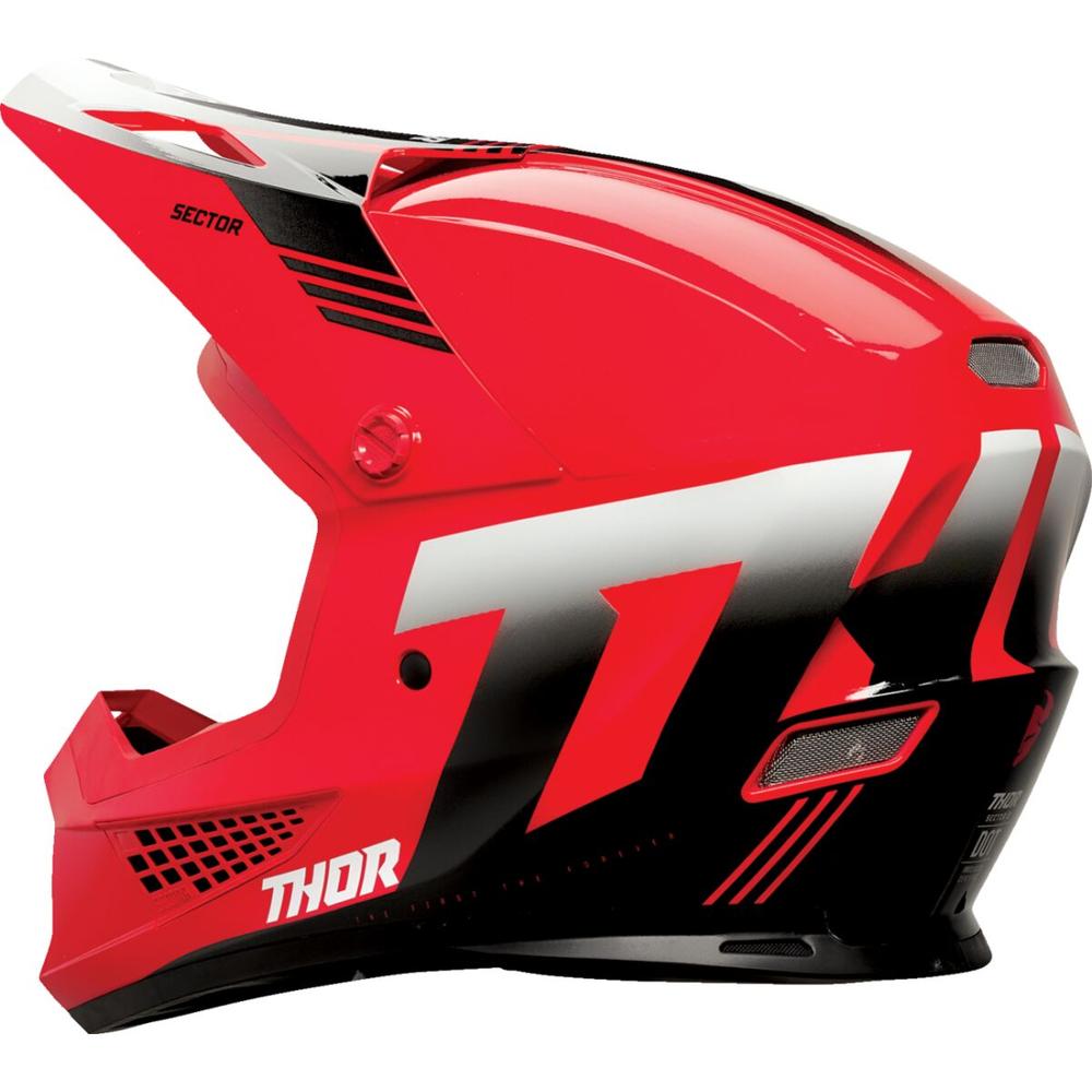 Thor Sector 2 Carve Helmet Red / White  - FREE UK Delivery - Moto Central