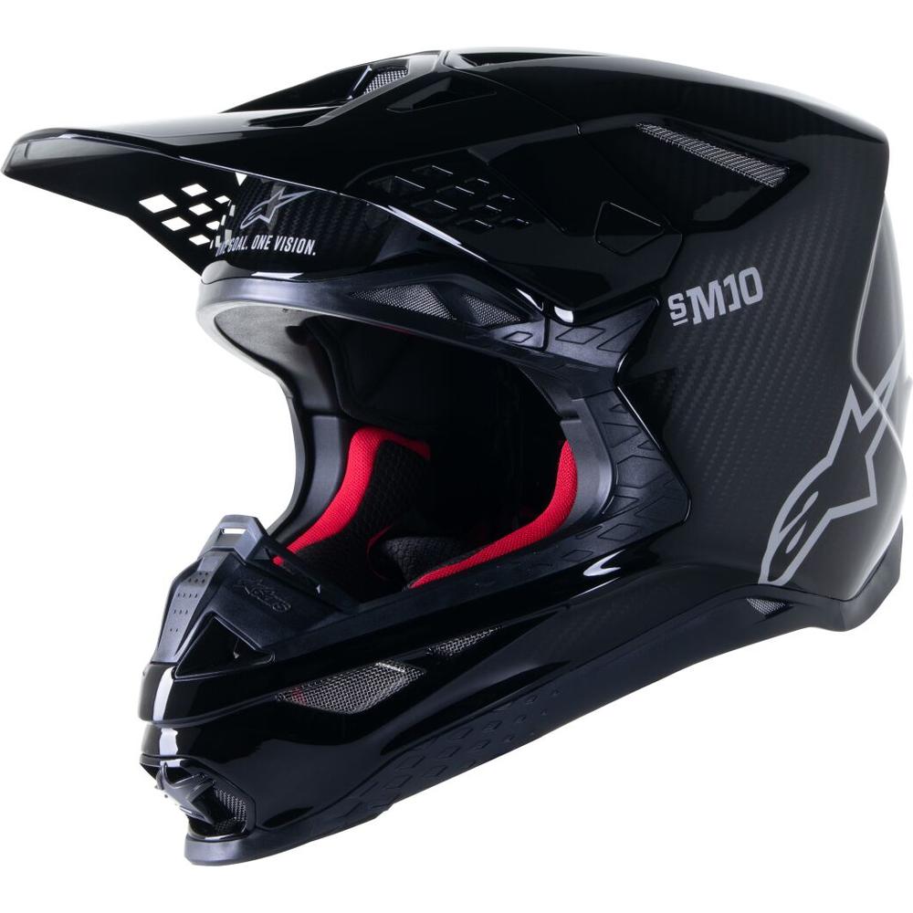 Alpinestars Supertech M10 Solid MX Helmet Gloss Black / Carbon