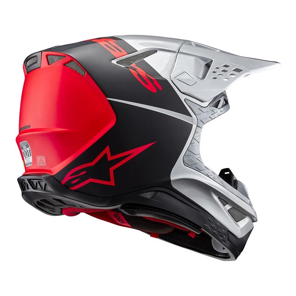 Alpinestars Supertech M10 Flood MX Helmet Gloss Orange / Silver