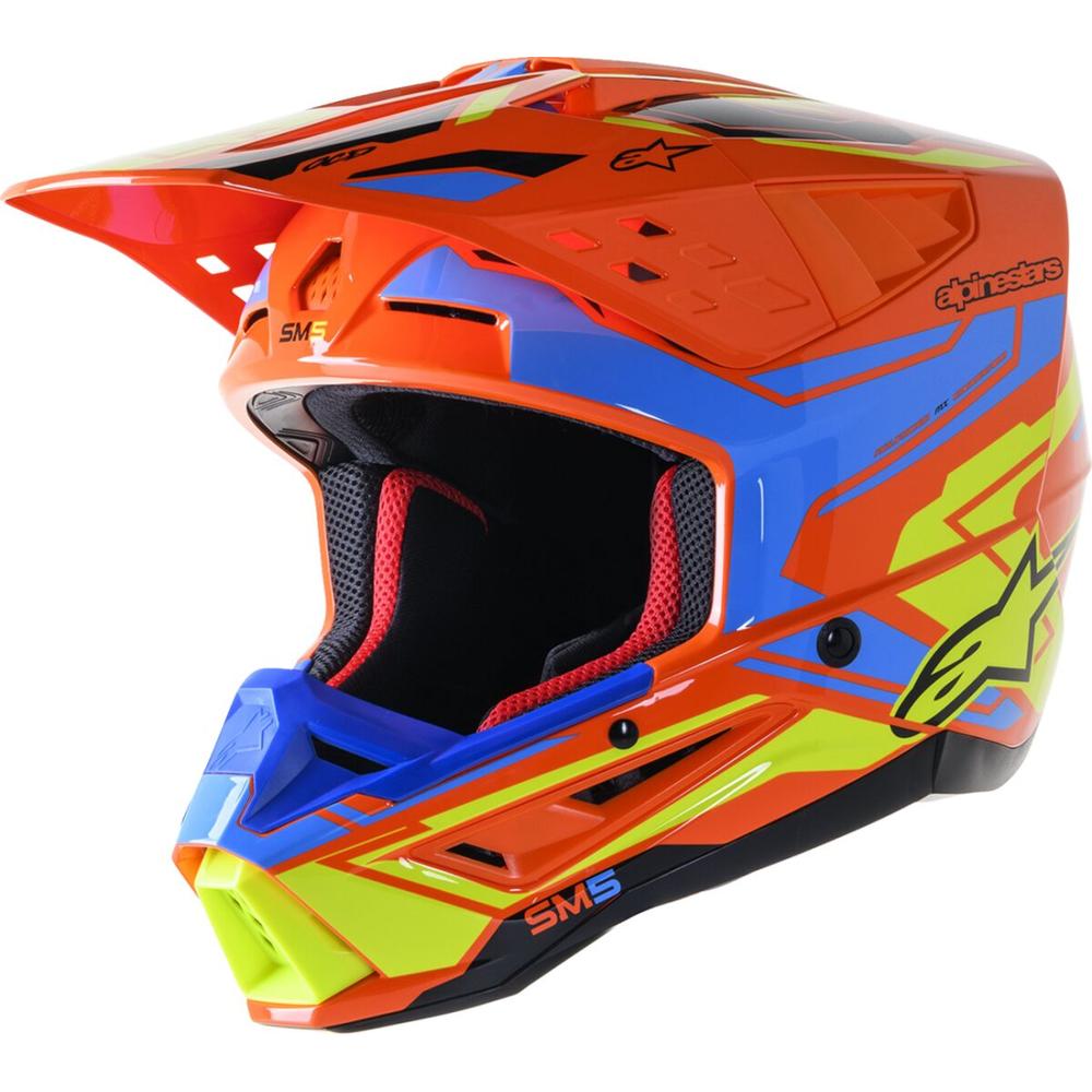 Alpinestars Supertech M5 Action 2 MX Helmet Orange / Cyan / Yellow