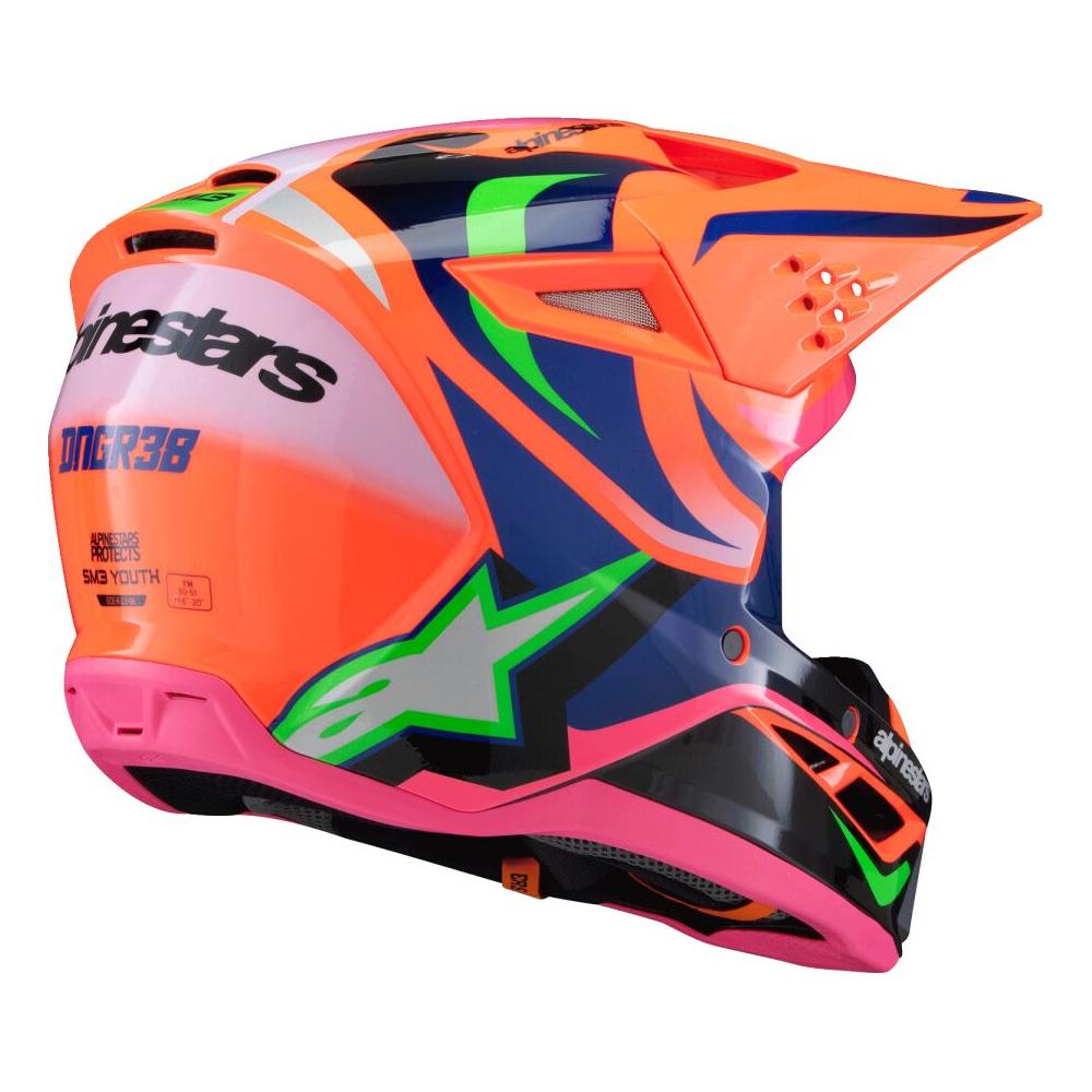 Alpinestars S-M3 Deegan Youth MX Helmet Orange / Purple / Pink