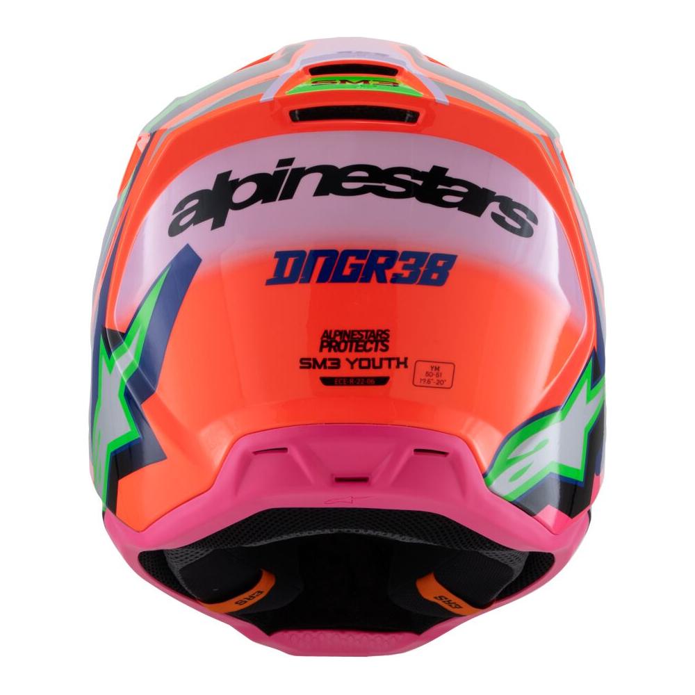 Alpinestars S-M3 Deegan Youth MX Helmet Orange / Purple / Pink