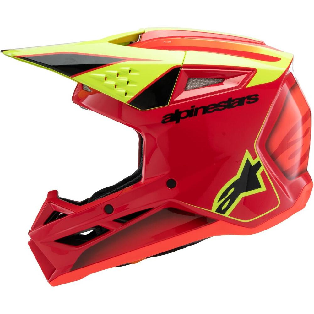 Alpinestars S-M3 Fray Youth MX Helmet Red / Yellow / Black