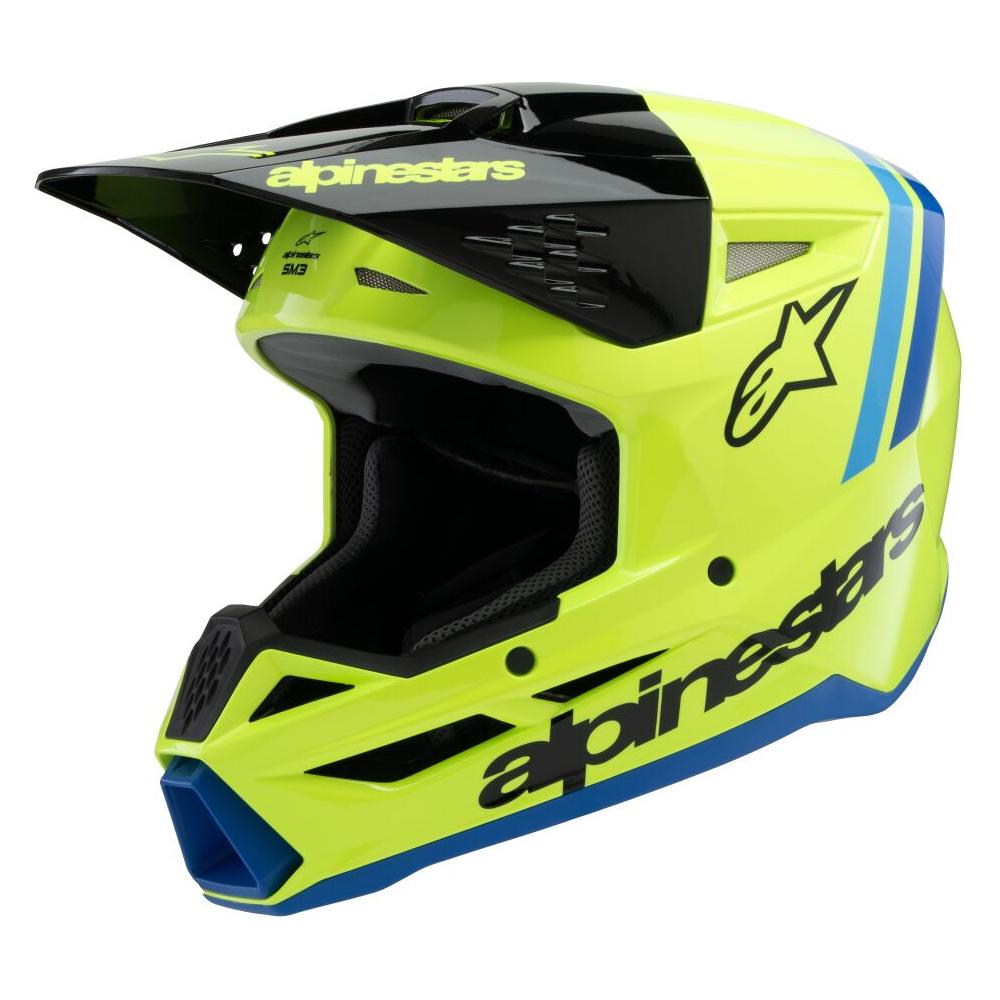 Alpinestars S-M3 Radium Youth MX Helmet Yellow / Black / Blue