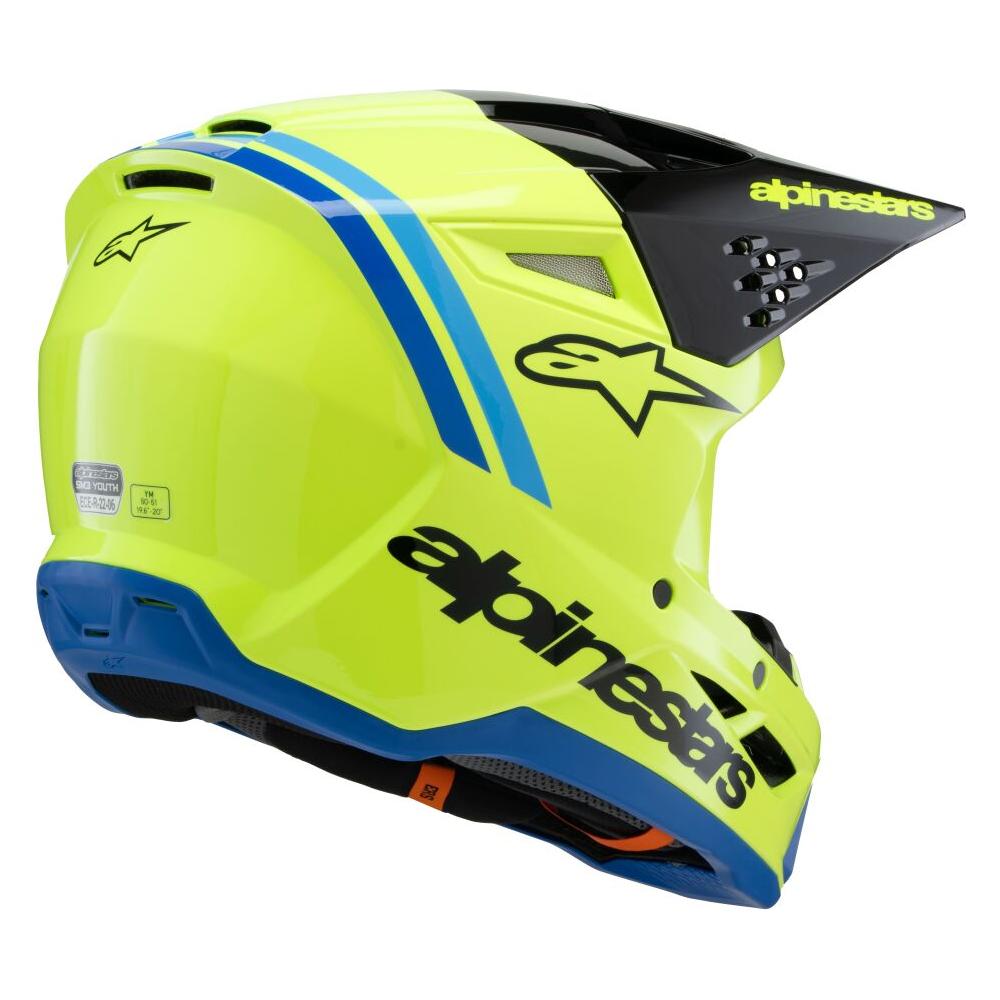 Alpinestars S-M3 Radium Youth MX Helmet Yellow / Black / Blue