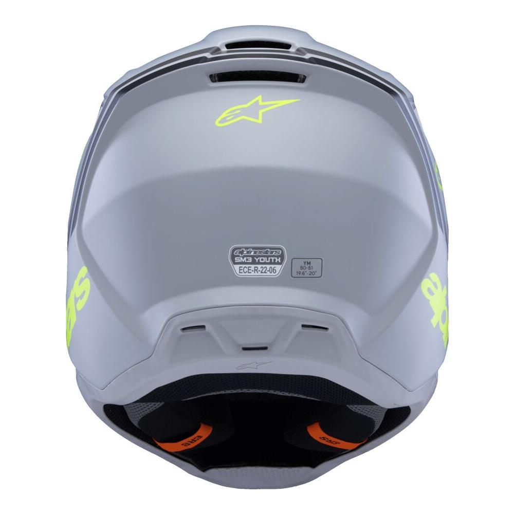 Alpinestars S-M3 Radium Youth MX Helmet Grey / Black / Yellow