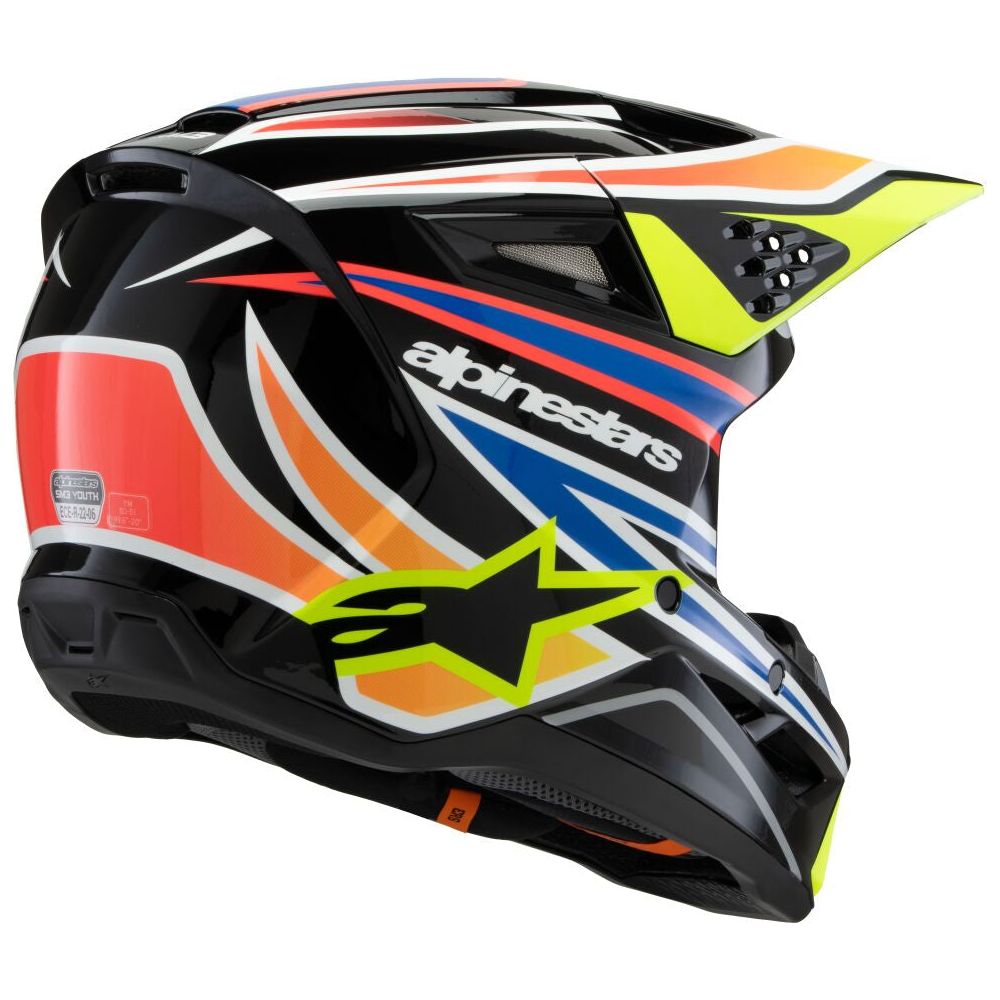 Alpinestars S-M3 Wurx Youth MX Helmet Black / Yellow / Blue