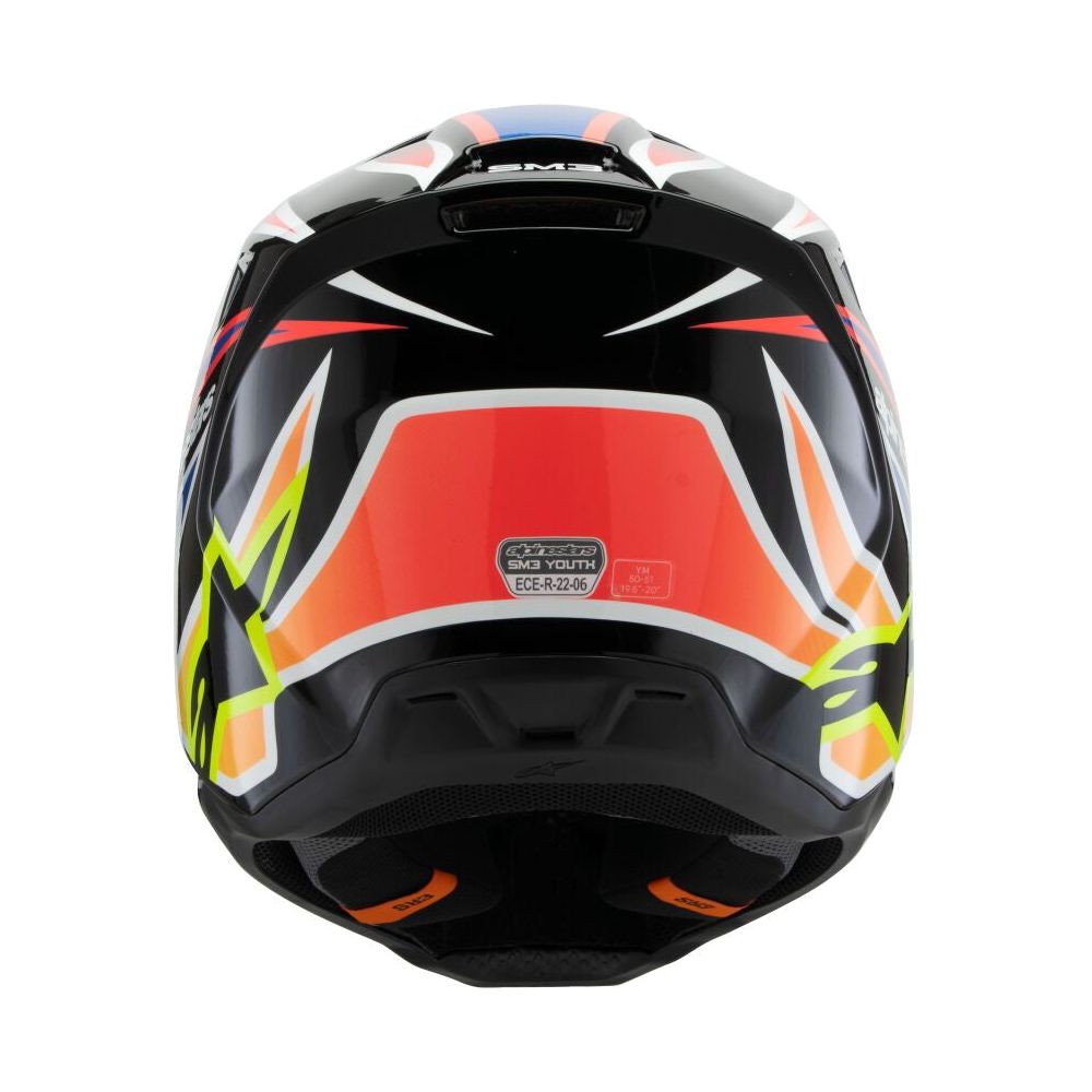 Alpinestars S-M3 Wurx Youth MX Helmet Black / Yellow / Blue