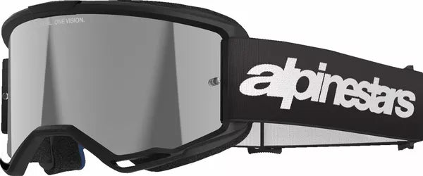 Alpinestars Vision 3 Wordmark Goggles Black / Mirror Silver - FREE UK Shipping, FREE 365 Day Returns | Moto Central