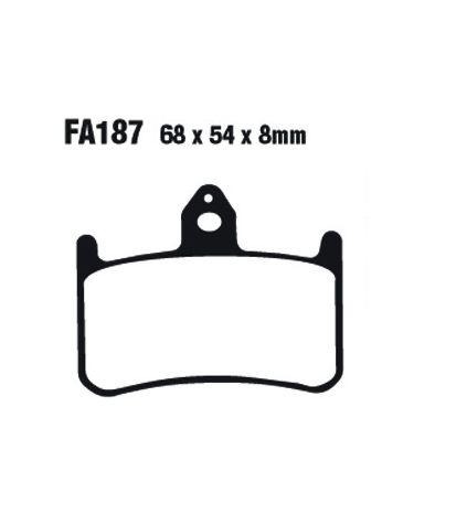 EBC FA187HH Sintered Front Left Brake Pads - 68 x 54 x 8mm