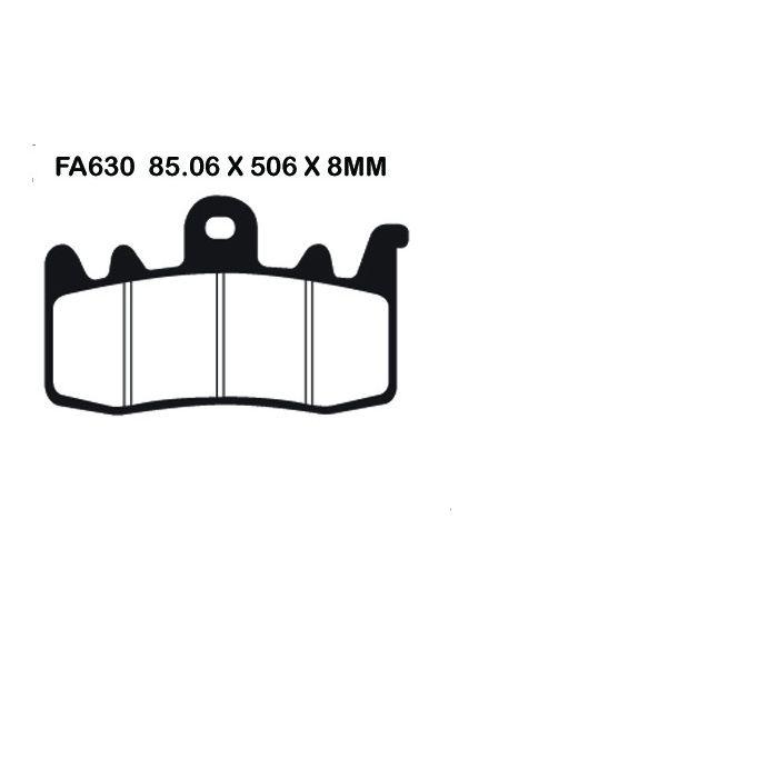 EBC FA196V Semi Sintered Front Left Brake Pads - 85.06 x 50.6 x 8mm